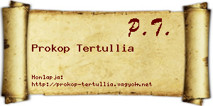 Prokop Tertullia névjegykártya